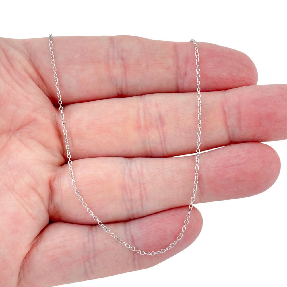 Vintage Sterling Silver 925 Cable Link Chain Necklace 17"-19"